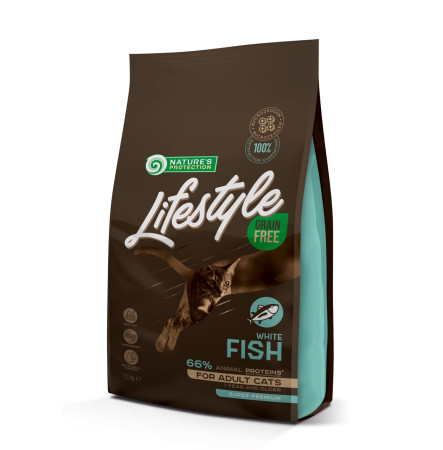 Nature's Protection Lifestyle Grain Free Cat Adult White Fish 1,5 кг